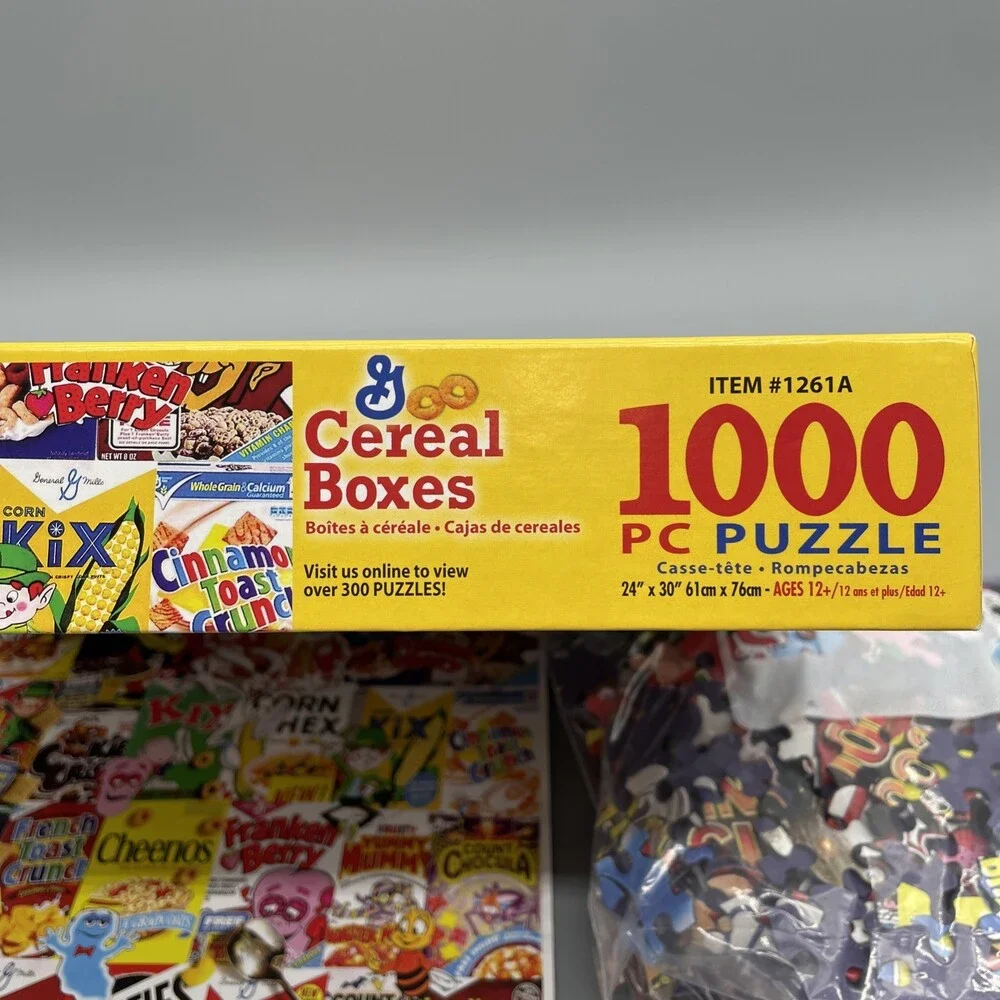 White Mountain Jigsaw 1000 Piece Puzzle G CEREAL BOXES #1261A COMPLETE